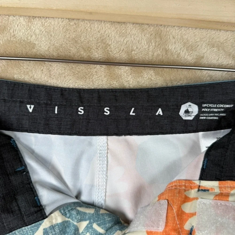 Vissla Mens Upcycled Coconut Floral Board Shorts Orange Teal Size 29 M106XZAN